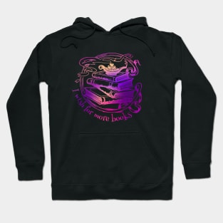 "I wish for more books" - pink and purple genie lamp on a stack of books Hoodie